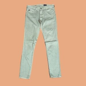 Ag Adriano Goldschmied The Stilt Cigarette Leg Skinny Pants in Mint Green Sz 25R